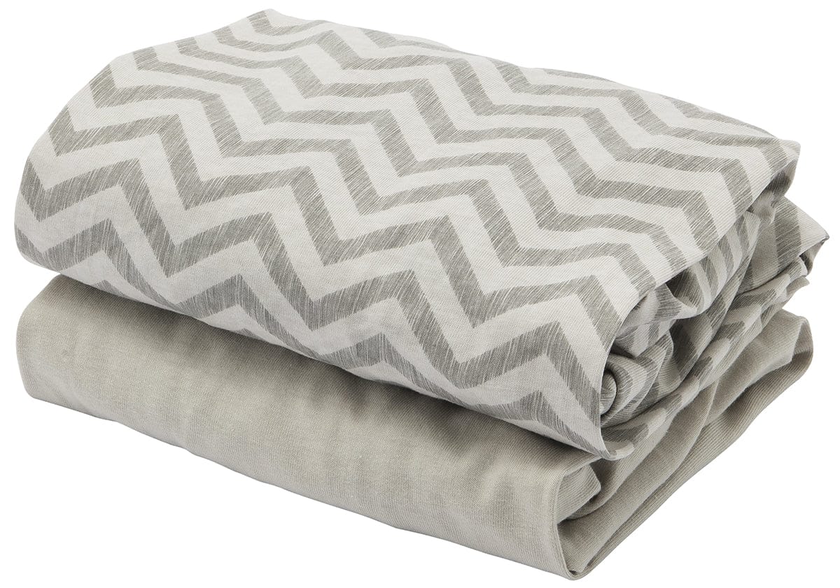 Tutti Bambini CoZee Fitted Sheets (2 Pack) - Chevron / Grey - 211215-8093