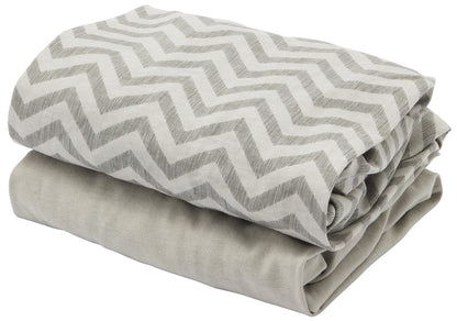 Tutti Bambini CoZee Fitted Sheets (2 Pack) - Chevron / Grey - 211215-8093