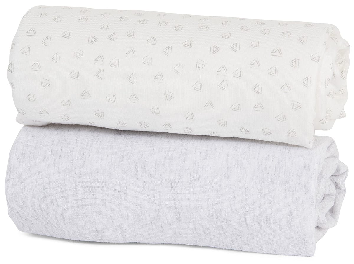 Tutti Bambini CoZee Fitted Sheets (2 Pack) - Grey / Cloud - 211215-9354