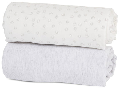 Tutti Bambini CoZee Fitted Sheets (2 Pack) - Grey / Cloud - 211215-9354