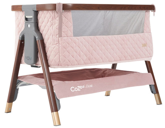 Tutti Bambini CoZee Luxe Bedside Crib - Walnut / Blush
