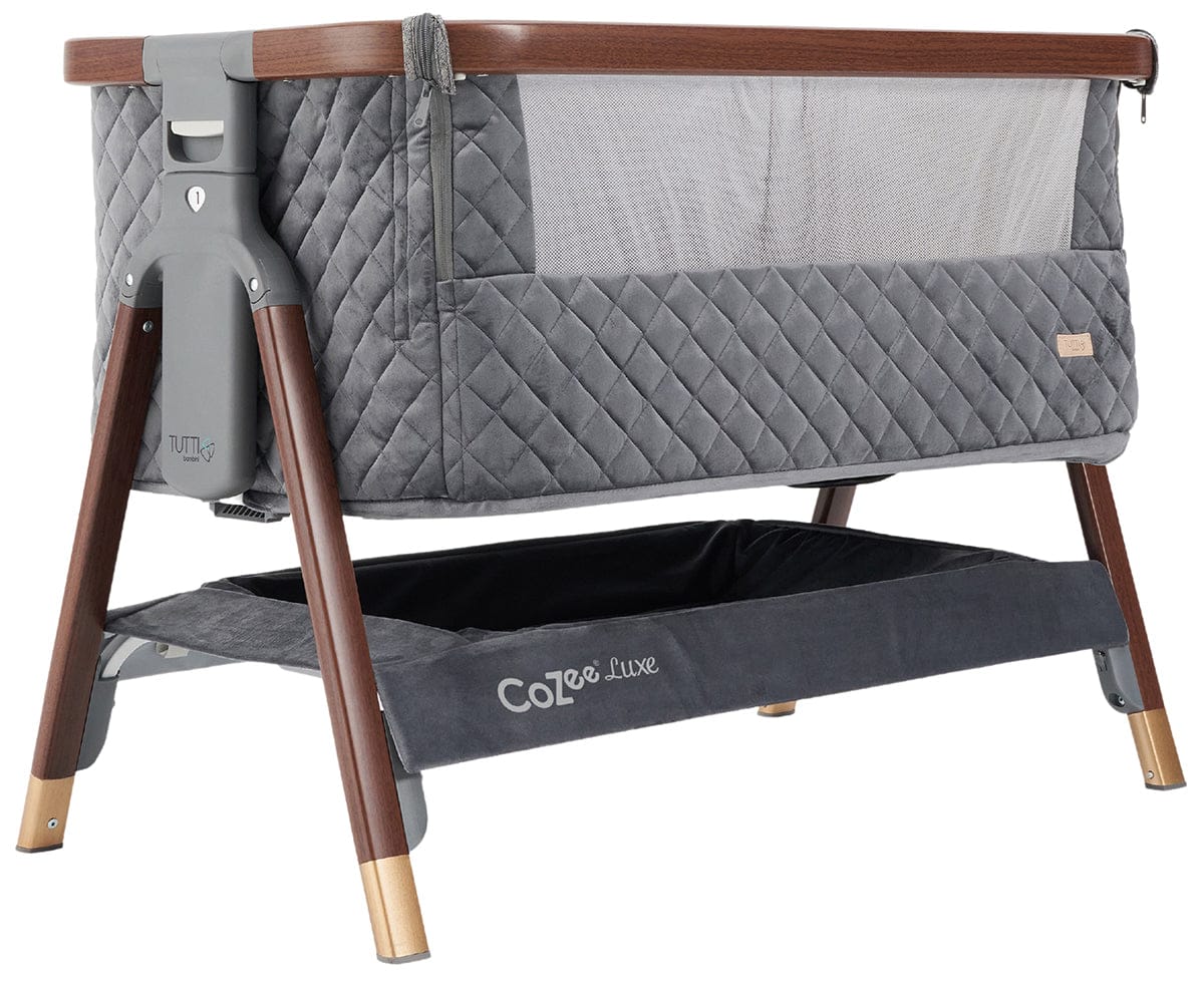 Tutti Bambini CoZee Luxe Bedside Crib - Walnut / Slate