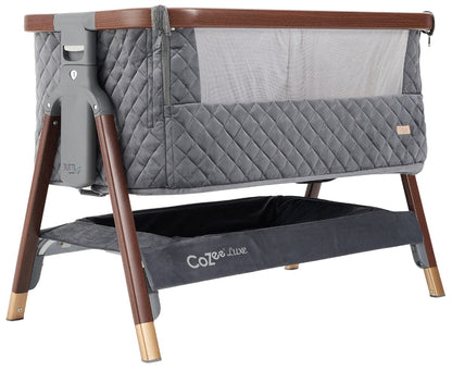 Tutti Bambini CoZee Luxe Bedside Crib - Walnut / Slate