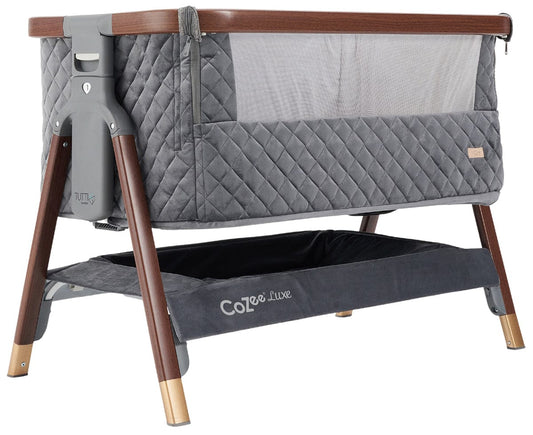 Tutti Bambini CoZee Luxe Bedside Crib - Walnut / Slate