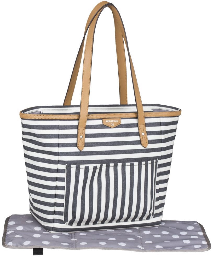 TWELVElittle Everyday Tote Diaper Bag - Grey Stripe - BG333SP