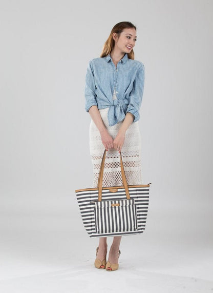 TWELVElittle Everyday Tote Diaper Bag - Grey Stripe - BG333SP