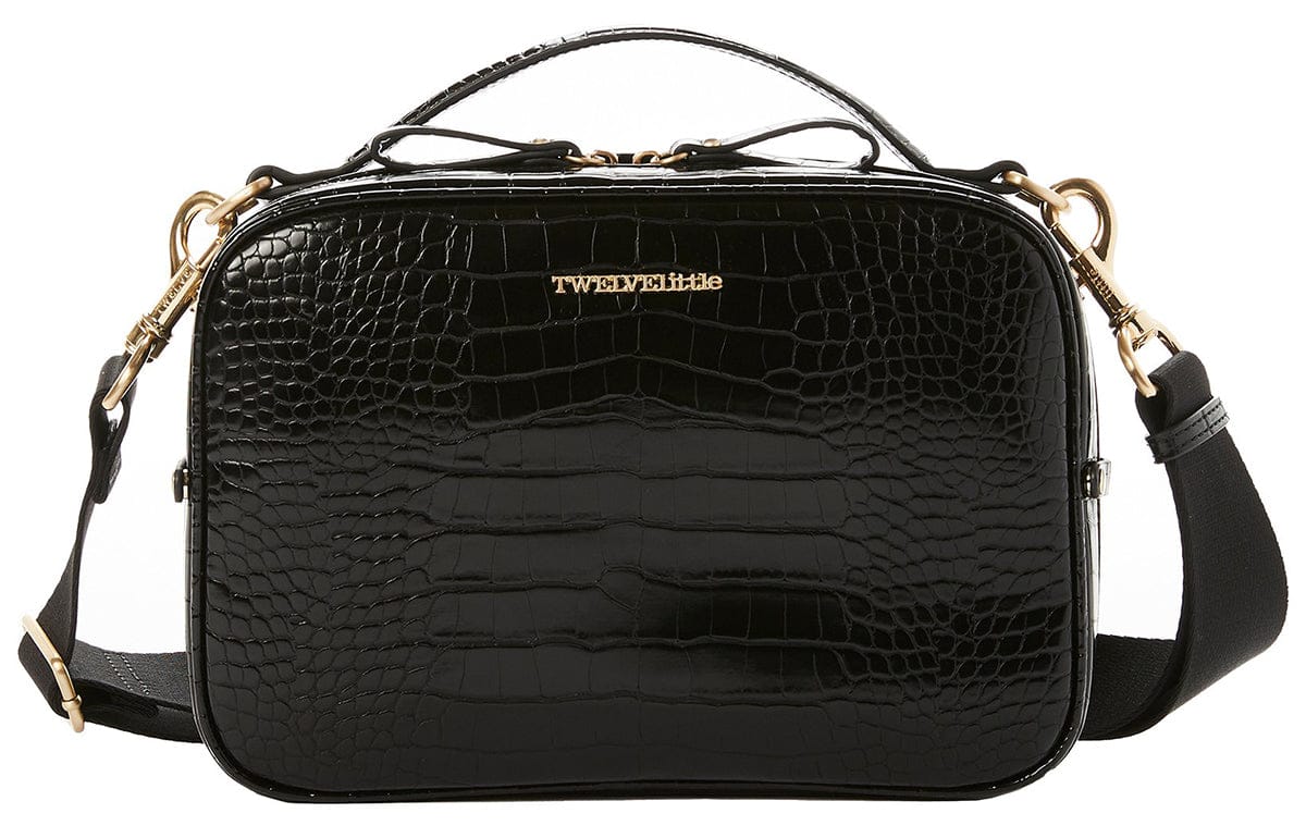 TWELVElittle Luxe Diaper Clutch - Black Croc