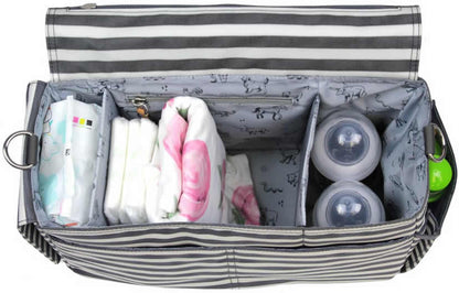 TWELVElittle On-The-Go Stroller Caddy - Grey Stripe