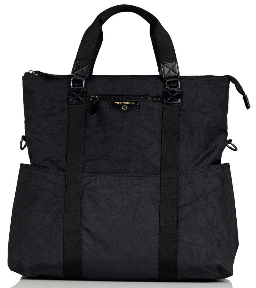 TWELVElittle Unisex Courage 3-in-1 Foldover Tote Diaper Bag - Black - BG105BL