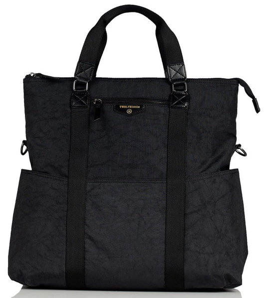 TWELVElittle Unisex Courage 3-in-1 Foldover Tote Diaper Bag - Black - BG105BL