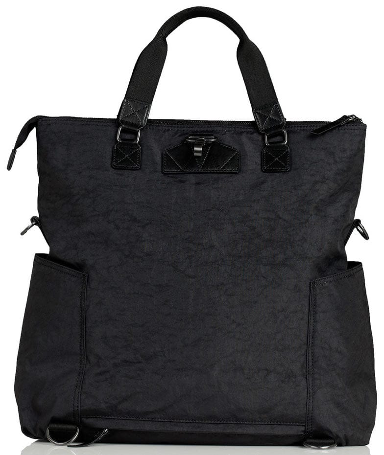 TWELVElittle Unisex Courage 3-in-1 Foldover Tote Diaper Bag - Black - BG105BL