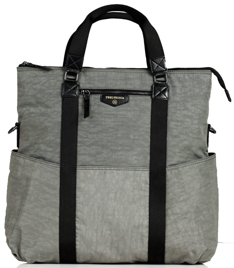 TWELVElittle Unisex Courage 3-in-1 Foldover Tote Diaper Bag - Grey - BG105GR