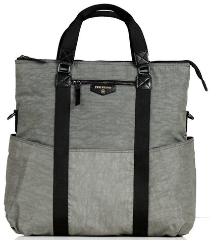 TWELVElittle Unisex Courage 3-in-1 Foldover Tote Diaper Bag - Grey - BG105GR