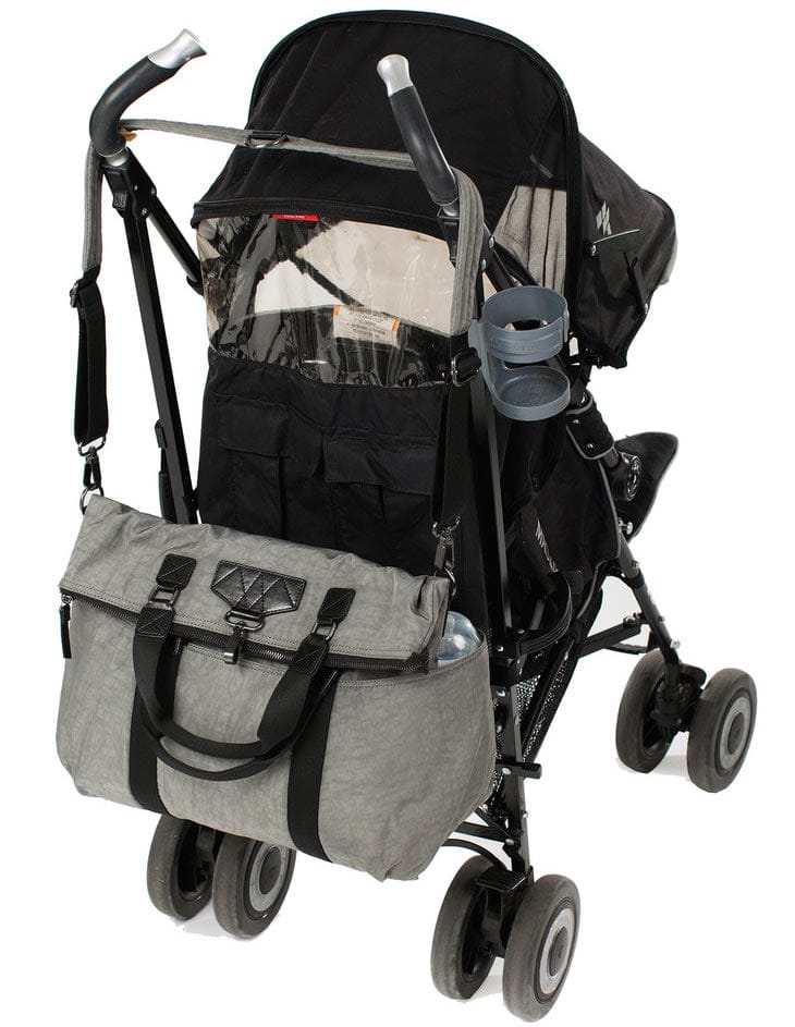 TWELVElittle Unisex Courage 3-in-1 Foldover Tote Diaper Bag - Grey - BG105GR