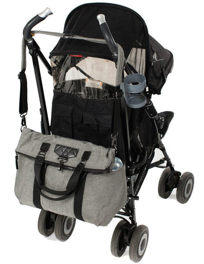 TWELVElittle Unisex Courage 3-in-1 Foldover Tote Diaper Bag - Grey - BG105GR