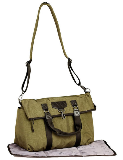 TWELVElittle Unisex Courage 3-in-1 Foldover Tote Diaper Bag - Olive - BG105OL