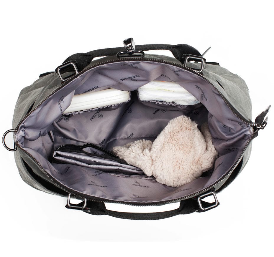 TWELVElittle Unisex Courage 3-in-1 Foldover Tote Diaper Bag - Olive - BG105OL