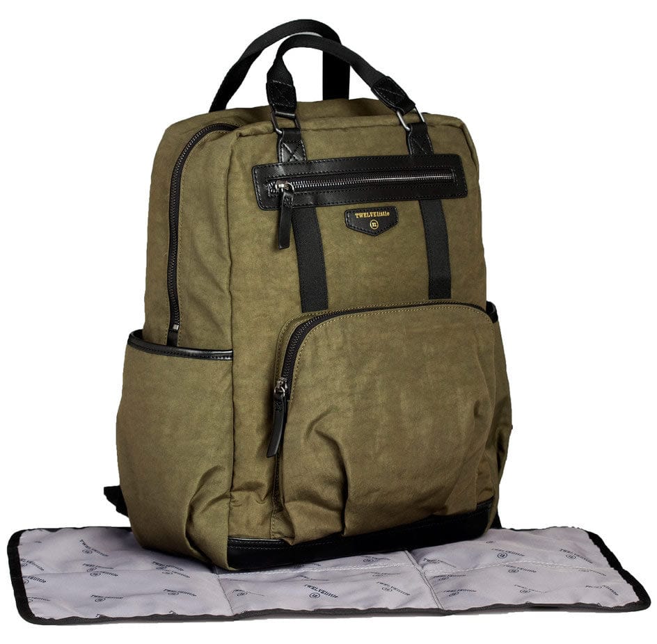 TWELVElittle Unisex Courage Backpack Diaper Bag  - Olive - BG115OL