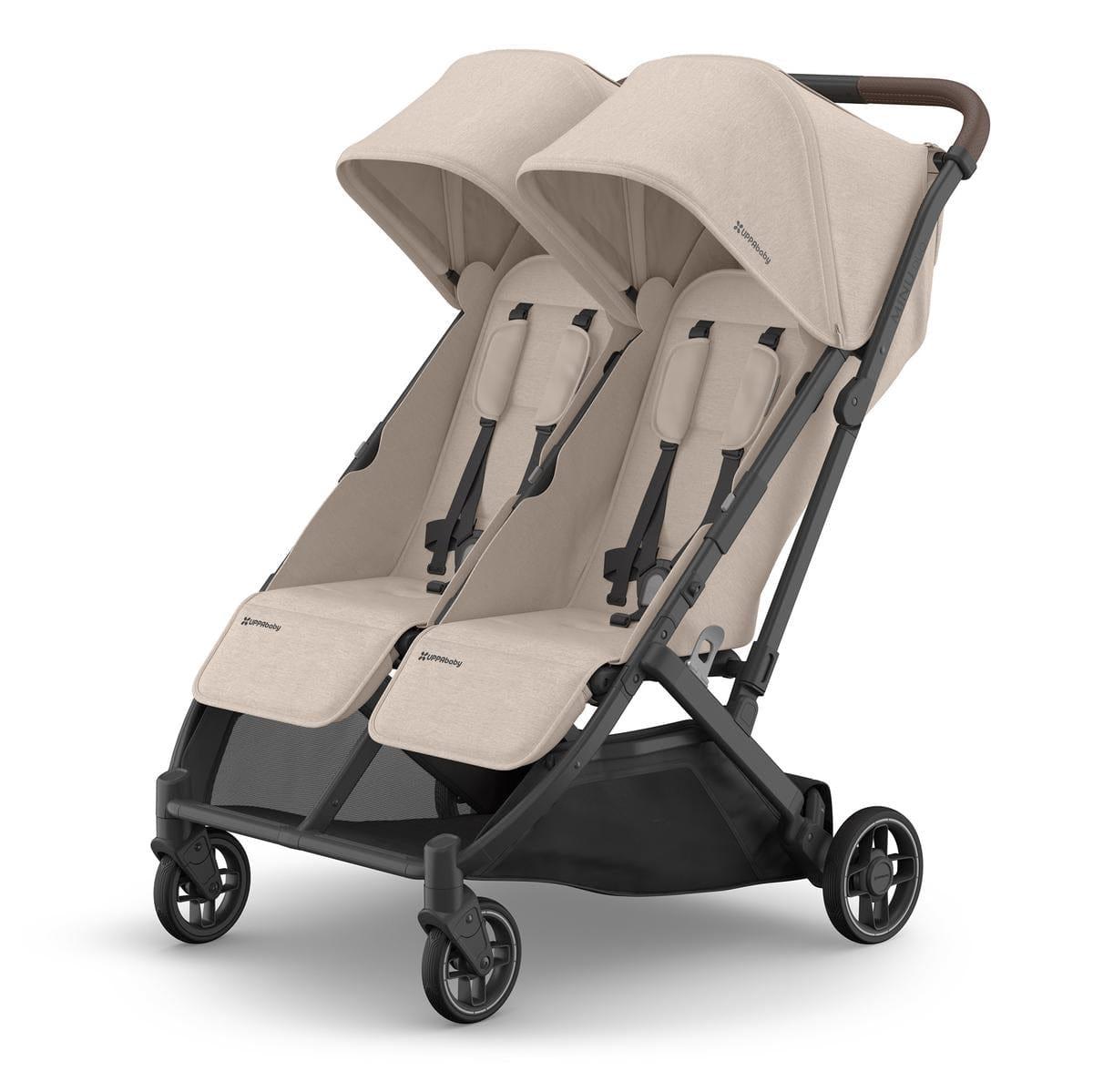 UPPAbaby OPEN BOX Minu Duo Compact Double Stroller - Ada (Sandstone / Carbon Frame / Chestnut Leather)