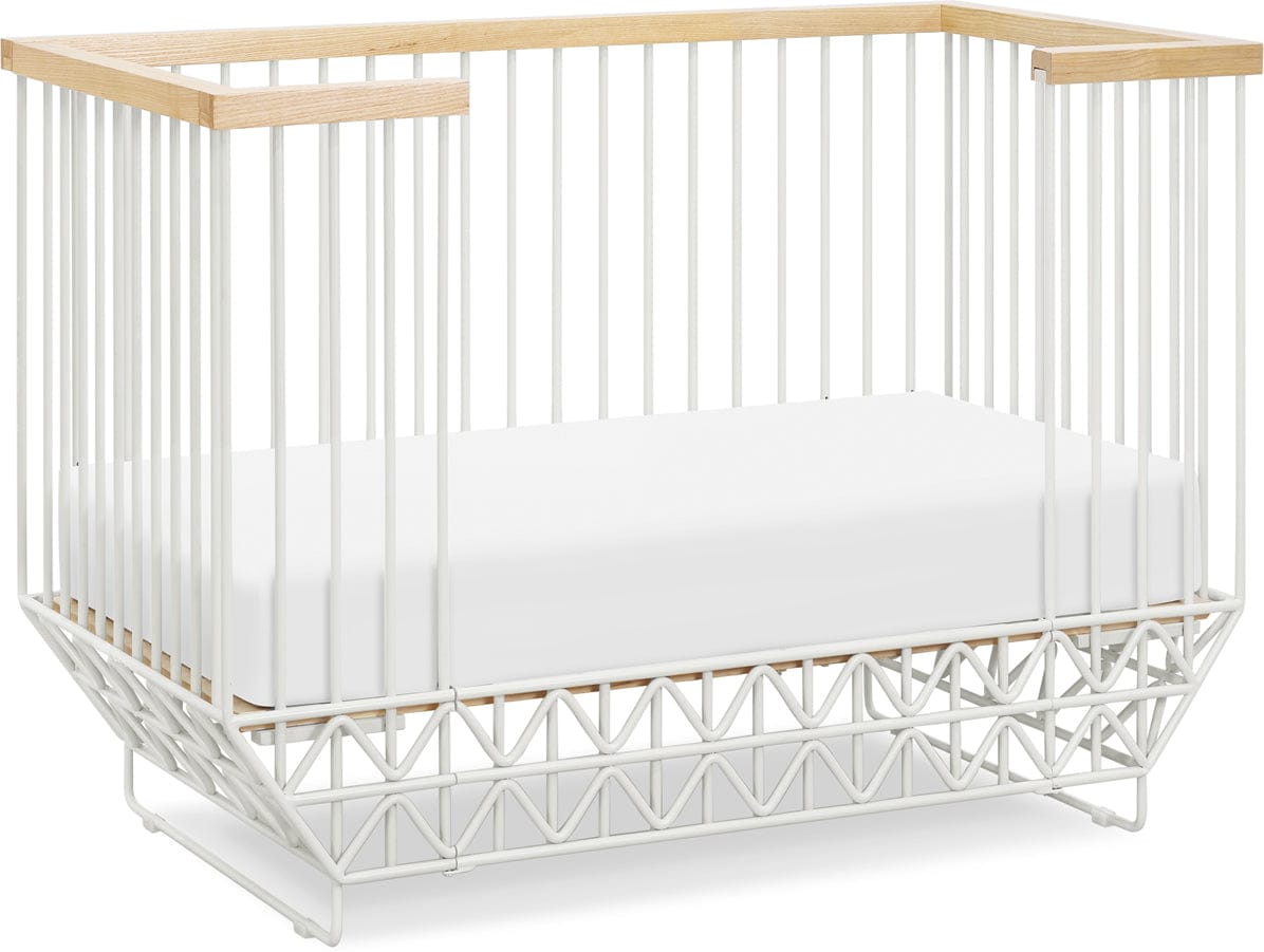 Ubabub Mod 2 in 1 Convertible Crib with Toddler Bed Conversion Kit - Warm White / Natural - US0330RWN