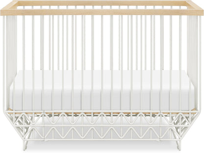 Ubabub Mod 2 in 1 Convertible Crib with Toddler Bed Conversion Kit - Warm White / Natural - US0330RWN