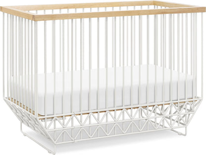 Ubabub Mod 2 in 1 Convertible Crib with Toddler Bed Conversion Kit - Warm White / Natural - US0330RWN