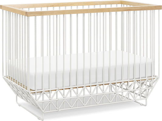 Ubabub Mod 2 in 1 Convertible Crib with Toddler Bed Conversion Kit - Warm White / Natural - US0330RWN