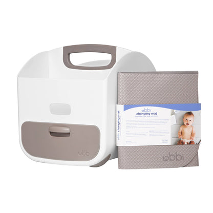 Ubbi Diaper Caddy & Changing Mat - Taupe