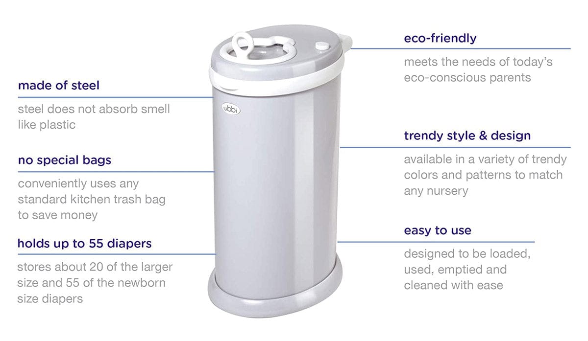 Ubbi Diaper Pail - Cloudy Blue - 10032-U