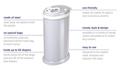 Ubbi Diaper Pail - Cloudy Blue - 10032-U
