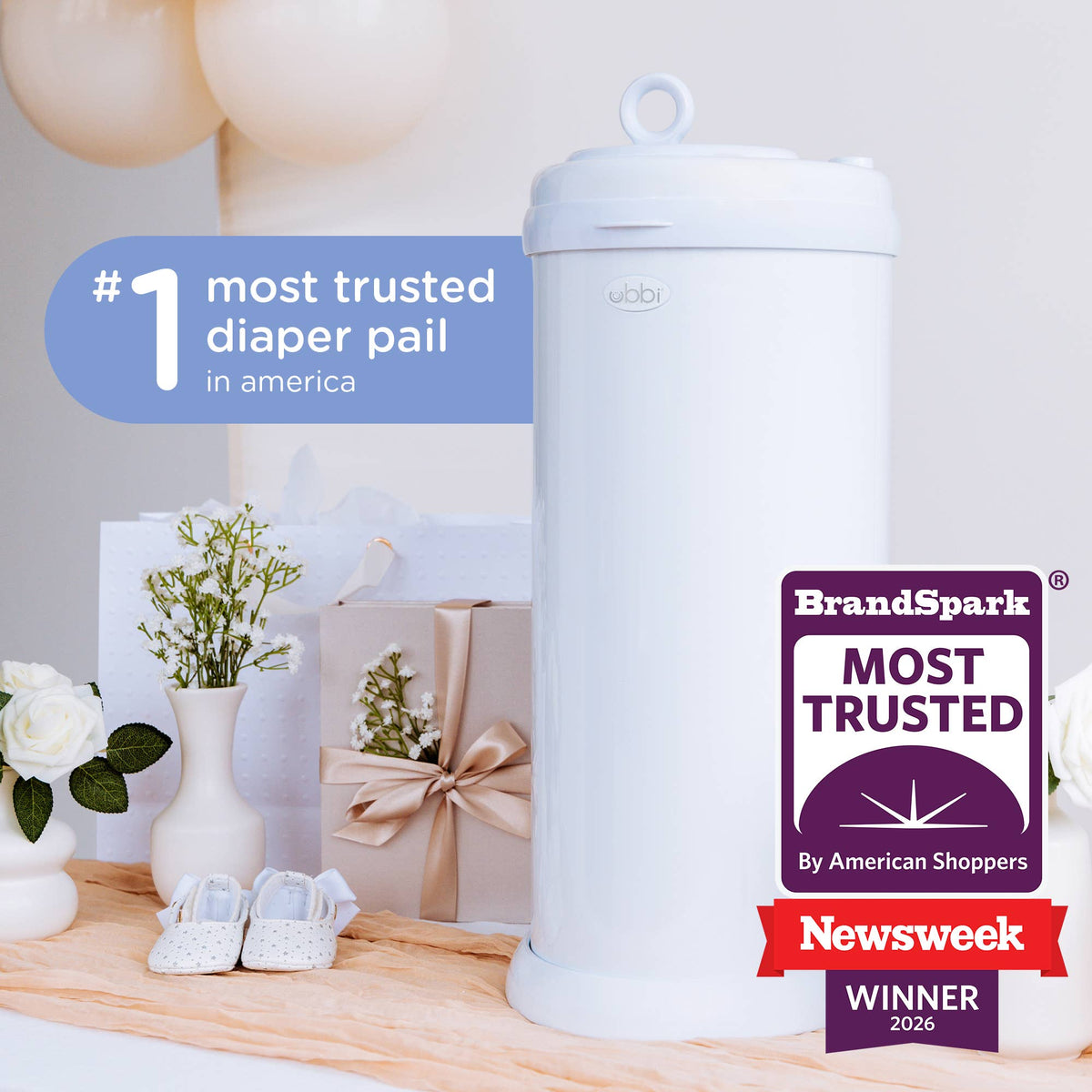 Ubbi Diaper Pail - Open Water