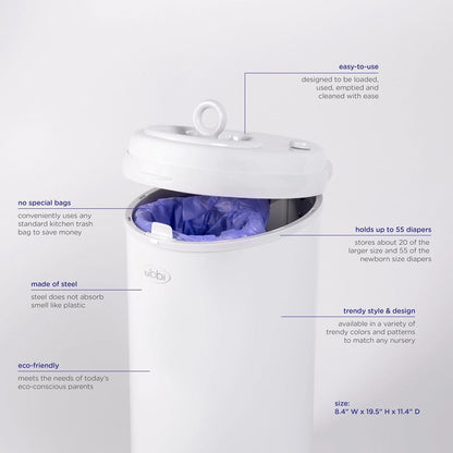 Ubbi Diaper Pail - Slate - 10030