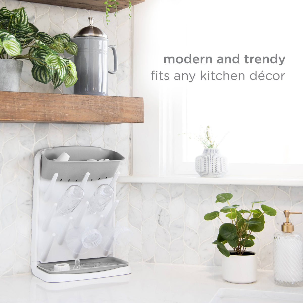Ubbi Vertical Bottle Drying Rack - Gray