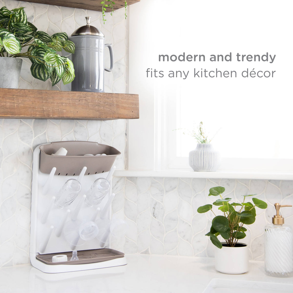 Ubbi Vertical Bottle Drying Rack - Taupe