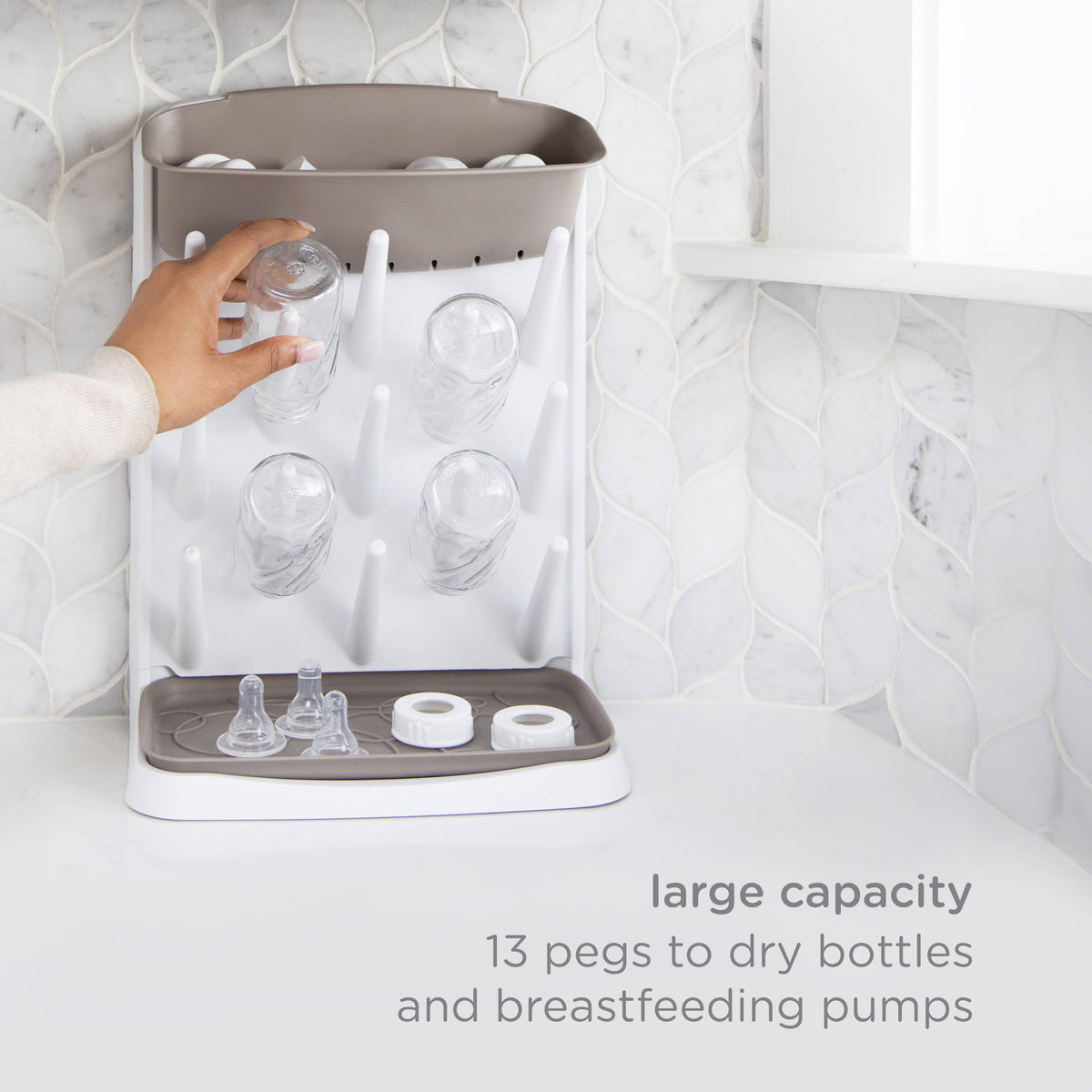 Ubbi Vertical Bottle Drying Rack - Taupe
