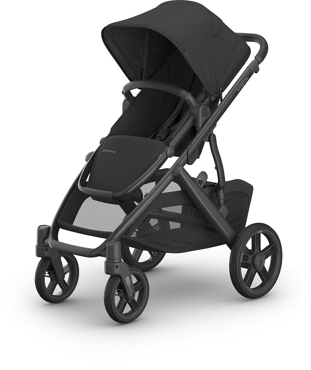 UPPAbaby OPEN BOX Vista V3 Single-to-Double Stroller - Jake (Charcoal / Carbon Frame / Black Leather) - 0303-VSO-NA-JKE-OB