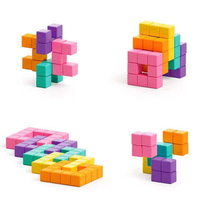 Ukidz PIXIO Abstract Series NEON - 60 Magnetic Blocks in 5 Colors - 1020203