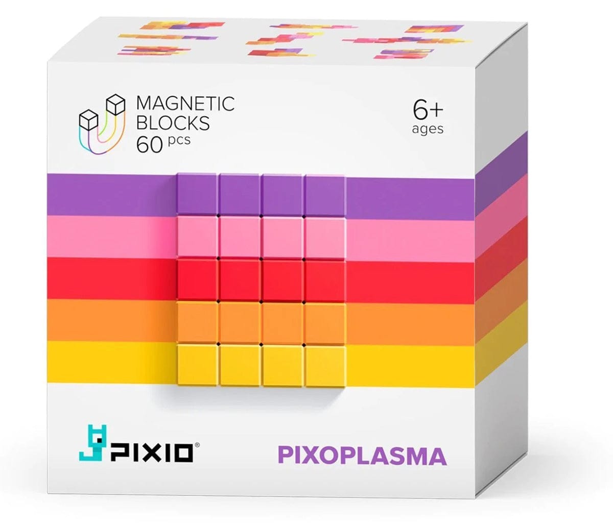 Ukidz PIXIO Abstract Series PIXOPLASMA - 60 Magnetic Blocks in 5 Colors - 1020201