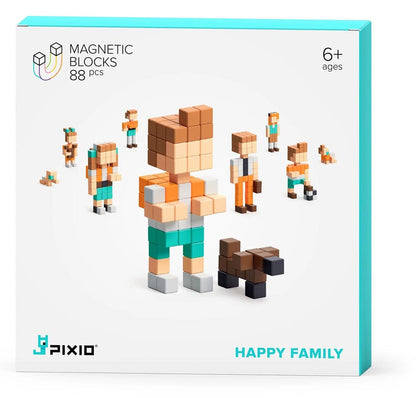 Ukidz PIXIO Happy Family - 88 Magnetic Blocks in 7 Colors - 1030103