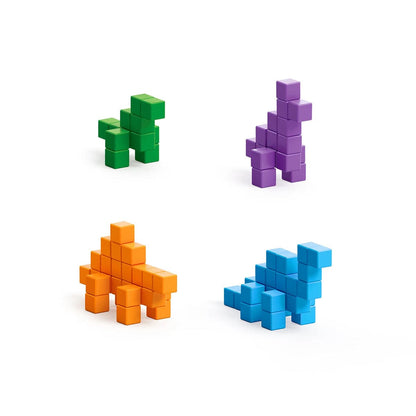 Ukidz PIXIO Mini Dinos - 80 Magnetic Blocks in 4 Colors - 1040101