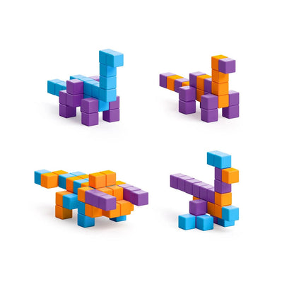 Ukidz PIXIO Mini Dinos - 80 Magnetic Blocks in 4 Colors - 1040101
