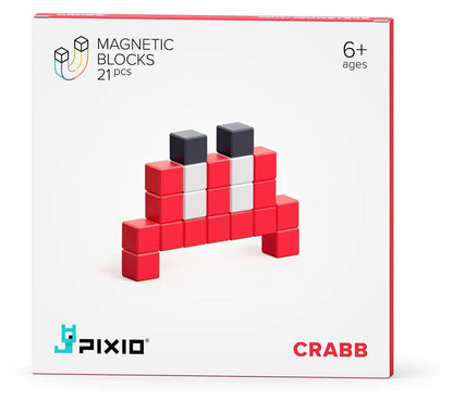 Ukidz PIXIO Mini Monster Crabb - 21 Magnetic Blocks in 3 Colors - 1050208