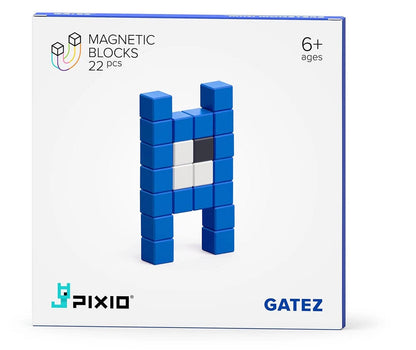 Ukidz PIXIO Mini Monster Gatez - 22 Magnetic Blocks in 3 Colors - 1050207