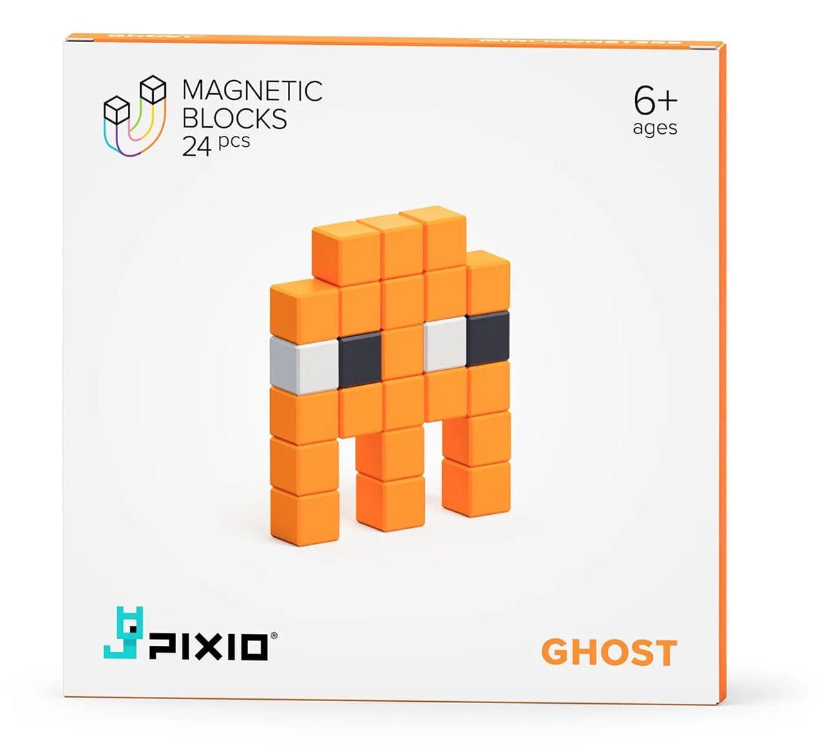 Ukidz PIXIO Mini Monster Ghost - 24 Magnetic Blocks in 3 Colors - 1050202