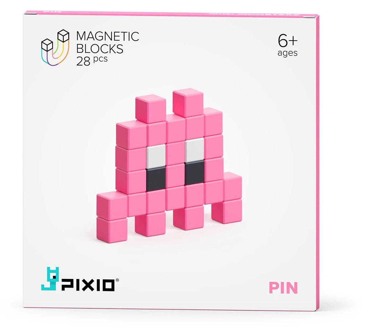 Ukidz PIXIO Mini Monster Pin - 28 Magnetic Blocks in 3 Colors - 1050201
