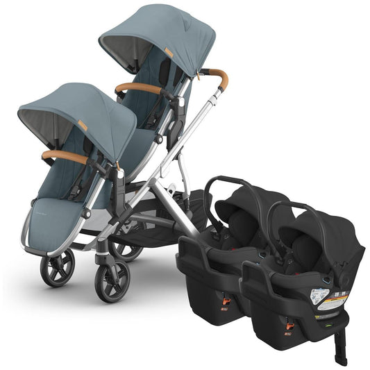 UPPAbaby Vista V3 Twin Stroller with RumbleSeat V3 + Aria Travel System Bundle - Callum / Jake - TWIN-V3-TRVL-ARIA-0303-VSO-NA-CLM