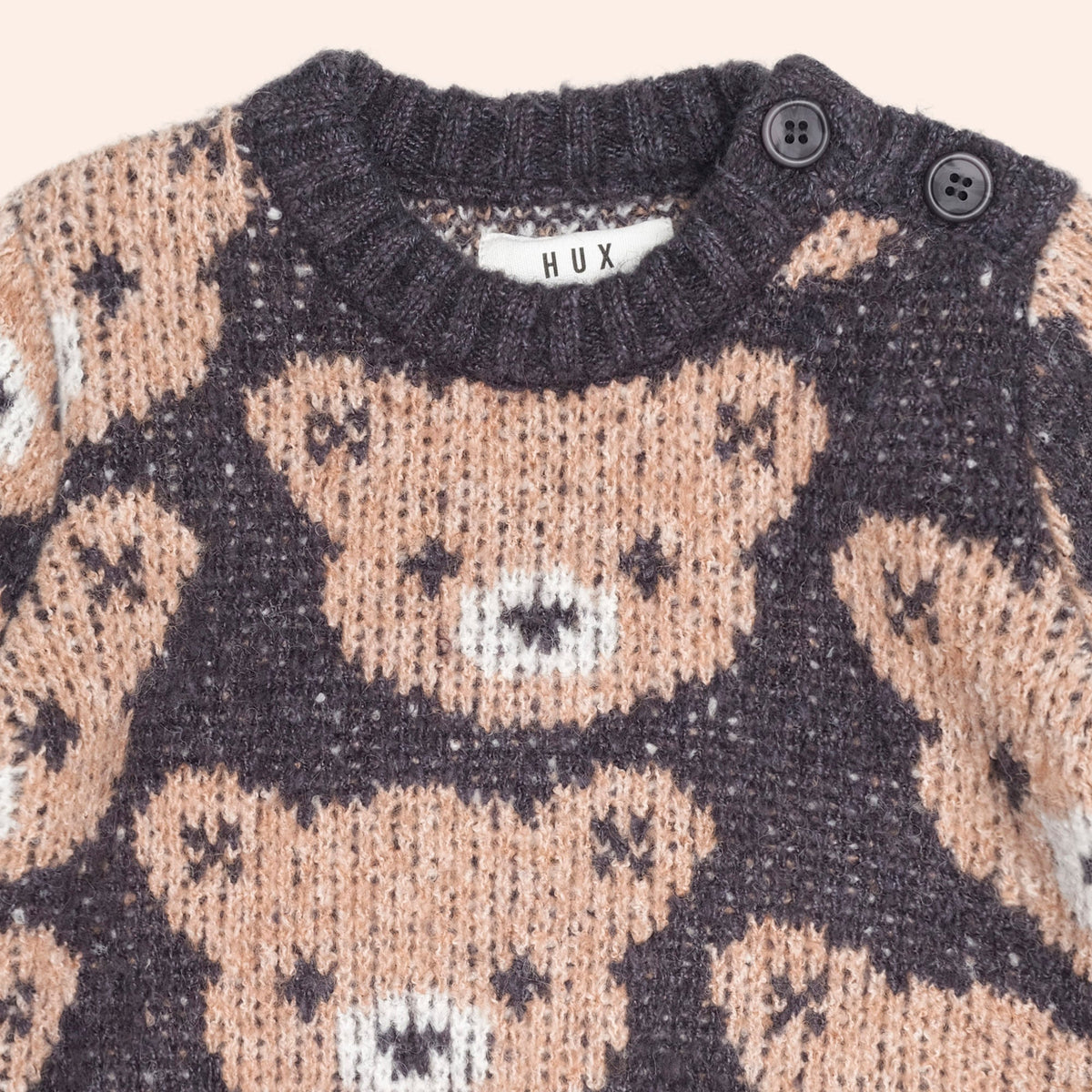 Huxbaby Soft Black Hux Sponge Pullover, 6-12M