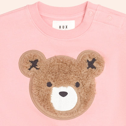 Huxbaby Furry Huxbear Sweatshirt – Vintage Pink, 6-12M