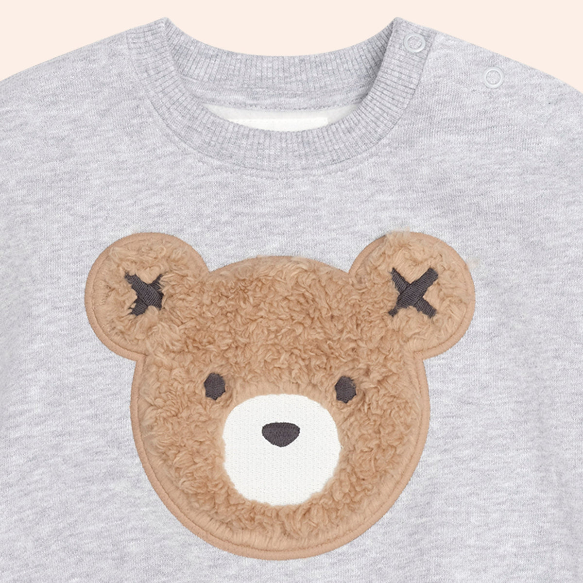 Huxbaby Furry Huxbear Sweatshirt – Grey Marle, 12-18M