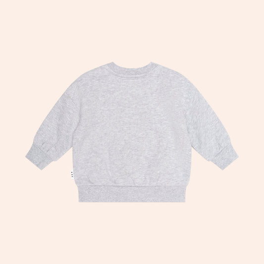 Huxbaby Furry Huxbear Sweatshirt – Grey Marle, 12-18M